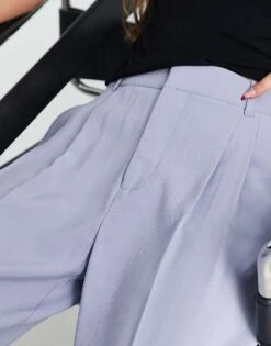 Mango Wide Leg Tailored Trousers In Soft Blue For Women -Mango Sales 202687673 3