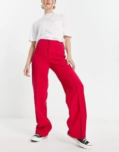 Mango Wide Leg Tailored Trousers In Hot Pink For Women Bright Pink -Mango Sales 203967462 1 brightpink 1