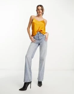 Mango Satin Cami In Orange For Women -Mango Sales 204167800 4