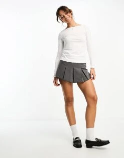 Mango Boat Neck Long Sleeve Top In White For Women -Mango Sales 205294032 4