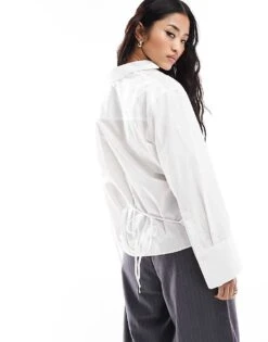Mango Utility Wrap Detail Shirt In White For Women -Mango Sales 205324386 3