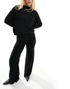 Mango Wide Leg Co-ord Tailored Trouser In Black For Women -Mango Sales 205701406 4