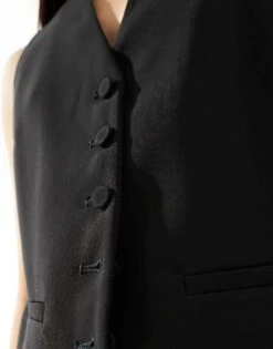 Mango Co-ord Waistcoat In Black For Women -Mango Sales 205865811 3