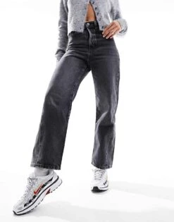 Mango Straight Leg Jeans In Washed Black For Women -Mango Sales 205865887 1 black 1