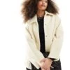Mango Brushed Bomber In Beige For Women