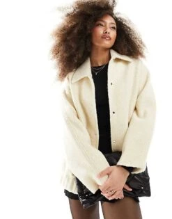 Mango Brushed Bomber In Beige For Women