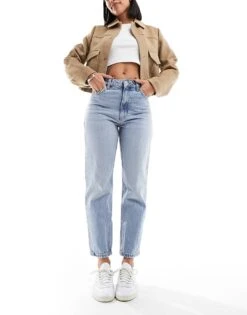 Mango Mom Jeans In Light Blue For Women