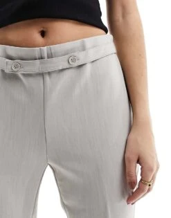 Mango Button Waistband Straight Leg Trouser In Beige For Women -Mango Sales 205866218 5