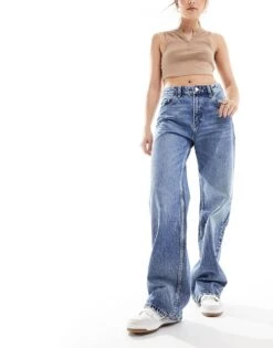 Mango Straight Leg Oversized Jeans In Light Blue For Women -Mango Sales 205866291 3