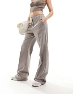 Mango Zip Detail Wide Leg Trousers In Brown For Women -Mango Sales 205866551 3