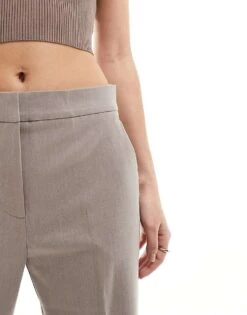 Mango Zip Detail Wide Leg Trousers In Brown For Women -Mango Sales 205866551 4