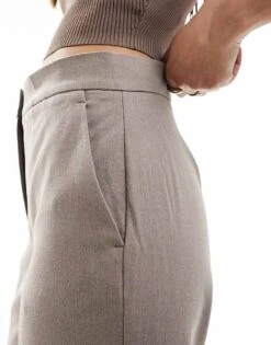 Mango Zip Detail Wide Leg Trousers In Brown For Women -Mango Sales 205866551 5