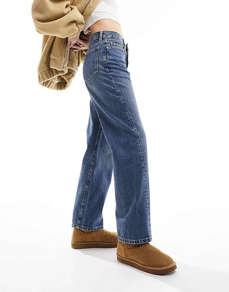 Mango Straight Leg Jeans In Mid Wash Blue For Women Mid Blue 1 Mango Straight Leg Jeans In Mid Wash Blue For Women Mid Blue