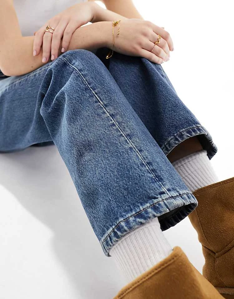 Mango Straight Leg Jeans In Mid Wash Blue For Women Mid Blue 2 Mango Straight Leg Jeans In Mid Wash Blue For Women Mid Blue - Image 2