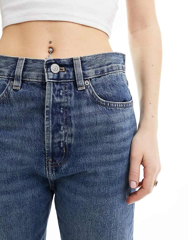 Mango Straight Leg Jeans In Mid Wash Blue For Women Mid Blue 4 Mango Straight Leg Jeans In Mid Wash Blue For Women Mid Blue - Image 4