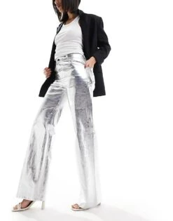 Mango Straight Leg Jeans In Silver For Women -Mango Sales 205951961 3
