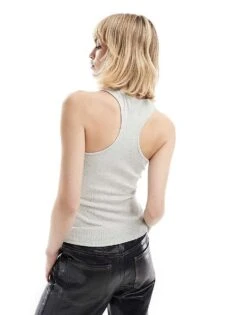 Mango Ribbed Vest In Grey For Women -Mango Sales 206059352 4