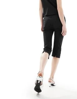 Mango Tailored Capri Trousers In Black For Women Grey -Mango Sales 206067577 4