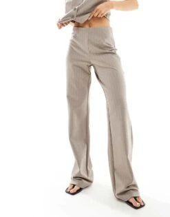 Mango Thin Pinstripe Co-ord Trousers In Light Grey For Women -Mango Sales 206108275 3