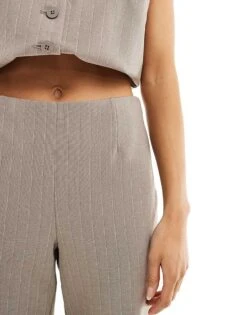 Mango Thin Pinstripe Co-ord Trousers In Light Grey For Women -Mango Sales 206108275 5