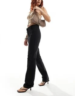 Mango Slim Longline Tailored Trousers In Black For Women -Mango Sales 206108368 1 black 1