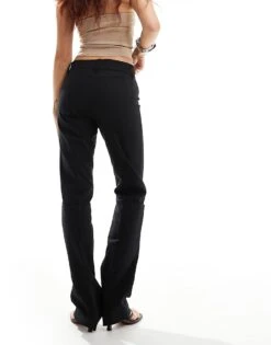 Mango Slim Longline Tailored Trousers In Black For Women -Mango Sales 206108368 2
