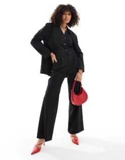 Mango Co-ord Dad Trousers In Black For Women -Mango Sales 206108436 1 black 1