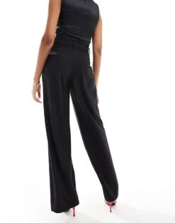 Mango Co-ord Dad Trousers In Black For Women -Mango Sales 206108436 4