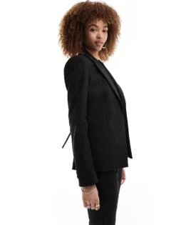 Mango Utility Buckle Detail Blazer And Straight Leg Tailored Trousers In Black 5 Mango Utility Buckle Detail Blazer And Straight Leg Tailored Trousers In Black -Mango Sales 206108500 1 black