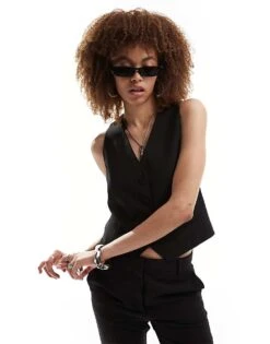 Mango Wool Blend Blazer, Waistcoat And Trousers Set In Black -Mango Sales 206108588 1 black