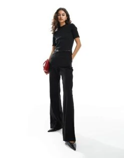Mango Jersey Top Tailored Jumpsuit In Black For Women -Mango Sales 206108689 1 black 1