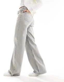 Mango Straight Leg Jeans In Dirty Light Wash Blue For Women Light Blue