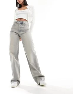 Mango Straight Leg Jeans In Dirty Light Wash Blue For Women Light Blue -Mango Sales 206108710 3