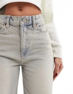 Mango Straight Leg Jeans In Dirty Light Wash Blue For Women Light Blue -Mango Sales 206108710 4