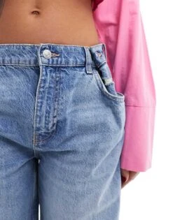 Mango Adjustable Waist Baggy Jeans In Blue For Women Light Blue -Mango Sales 206109019 3