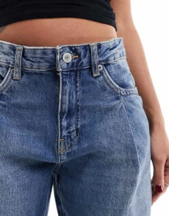 Mango Straight Leg Jeans With Pintuck Detail In Blue For Women -Mango Sales 206109078 4