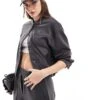 Mango Knitted Co-ord Bomber Jacket In Charcoal For Women