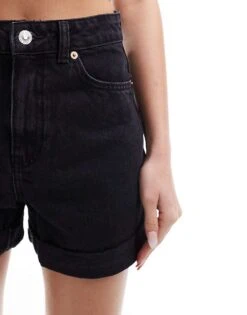 Mango Turn Up Mom Shorts In Black For Women -Mango Sales 206146318 5