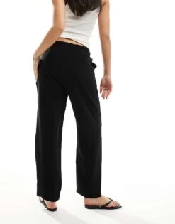 Mango Drawstring Slim Trouser In Black For Women -Mango Sales 206319457 2