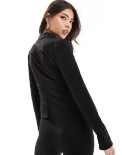 Mango Double Zip Co-ord Cardigan In Black For Women -Mango Sales 206319688 4