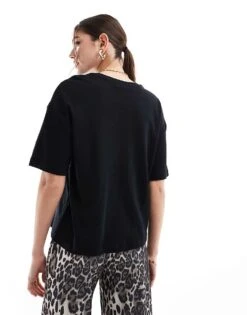 Mango Premium Oversized T-shirt In Black For Women -Mango Sales 206319811 4