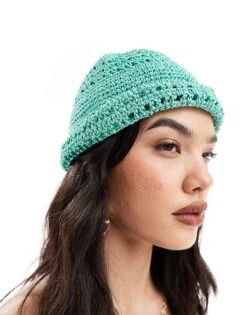 Mango Crochet Hat In Green For Women -Mango Sales 206320203 4