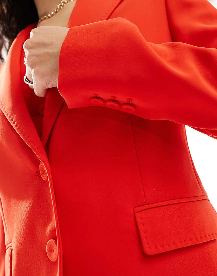 Mango Co-ord Blazer In Red For Women 2 Mango Co-ord Blazer In Red For Women - Image 2