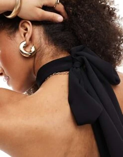 Mango Halter Neck Dress In Black For Women -Mango Sales 206320235 3