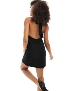 Mango Halter Neck Dress In Black For Women -Mango Sales 206320235 4