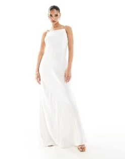 Mango Metal Gold Straps Maxi Dress In White For Women -Mango Sales 206320276 1 white 1