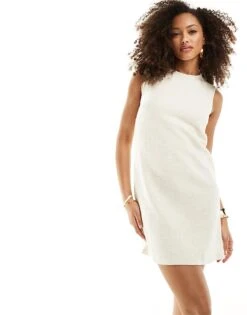 Mango Tailored Sleeveless Mini Dress In White For Women