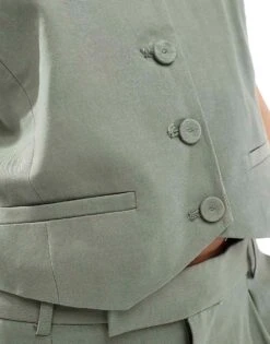 Mango Lightweight Co-ord Waistcoat In Light Green For Women -Mango Sales 206320379 4