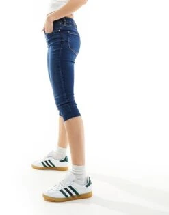 Mango Pedal Pusher Jeans In Mid Blue For Women -Mango Sales 206322166 4