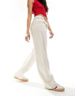 Mango Adjustable Waist Straight Leg Jeans In White For Women -Mango Sales 206322573 1 white 1